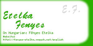 etelka fenyes business card