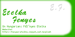 etelka fenyes business card